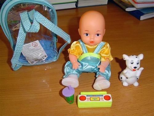Doll in bag with accessories