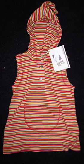 Stripy hooded top