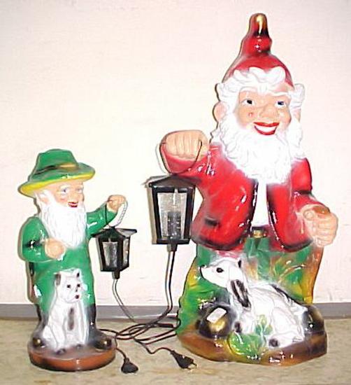 Garden lamps – various dwarfs holding a lamp (portable luminaire)