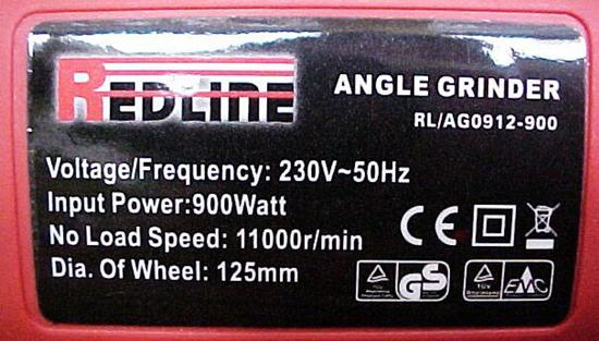 Angle grinder 900 W, 125 mm