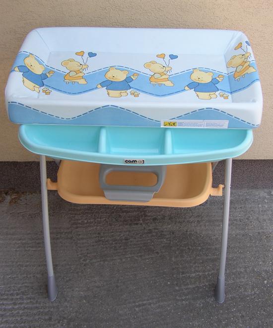 Baby changing unit with a bath.