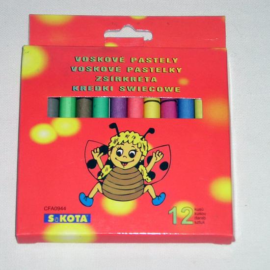 Wax crayons.