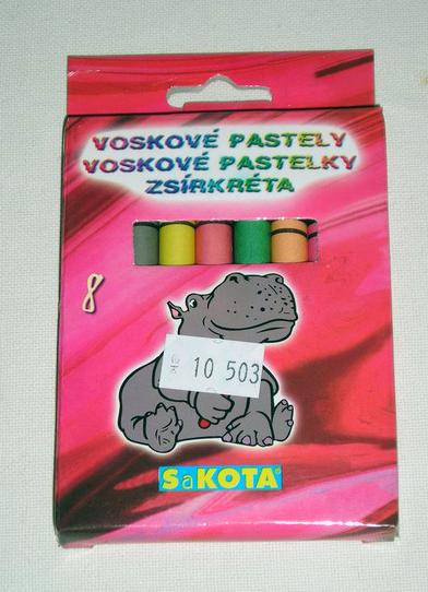 Wax crayons.