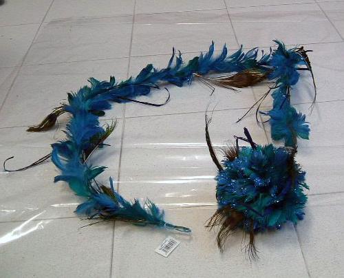 Christmas decorations with treated feathers