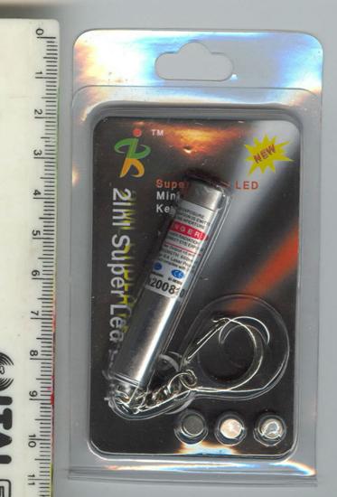 Laser pointers - Super Bright LED Mini Size Keyring pointer with 2-in-1 Super LED light
