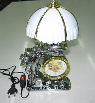 Portable luminaire with a clock