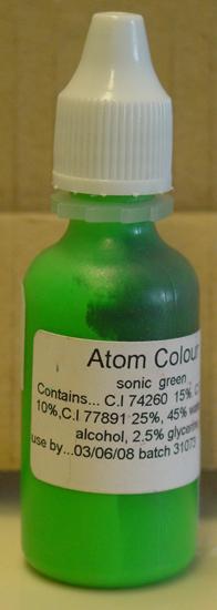 Tattoo ink – Atom Colour Sonic Green, Hot Yellow and Blaze Orange
