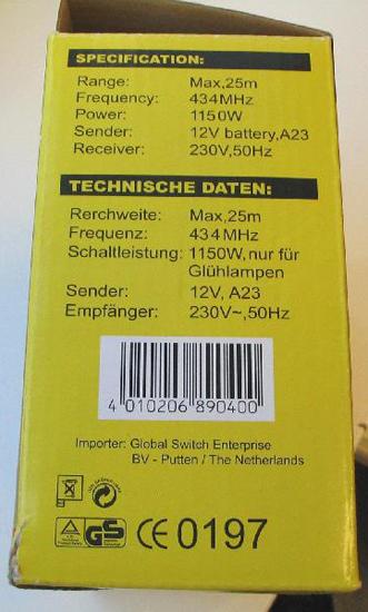 Remote-control plug socket, remote-control switch set.