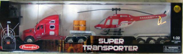 Radio-controlled toy car with remote control.