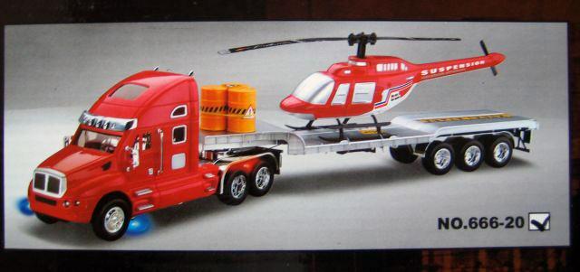 Radio-controlled toy car with remote control.