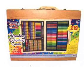 213-piece wooden colouring case