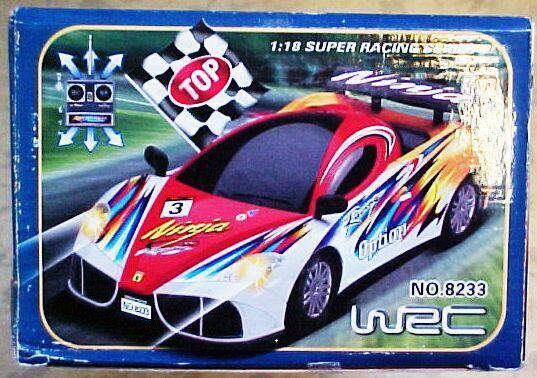 Radio-controlled toy car with remote control.