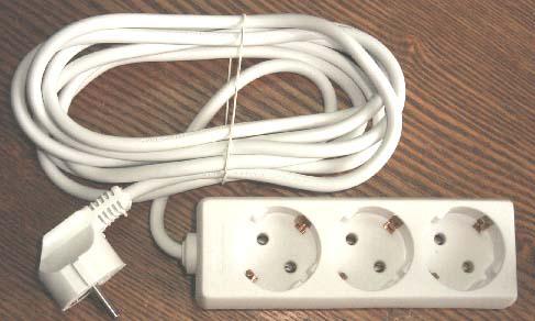 Multiple cord extension set – 3m cord extension with earth contact
