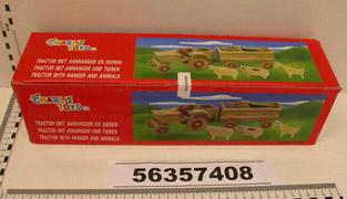 Wooden toy - Tractor with hanger and animals