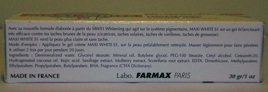 Lightening Cream - Maxi White S1 Lightening Cream Gel - strong formula