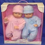 Twin dolls in box 38 cm (Coffret jumeaux)