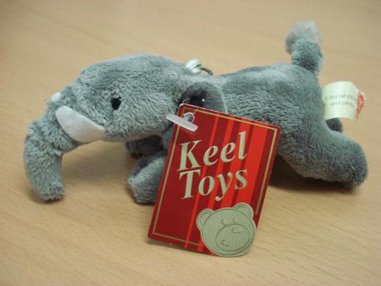 Key ring with a soft toy