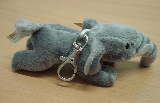 Key ring with a soft toy