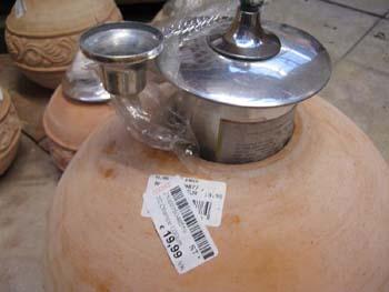 Terracotta oil lamp