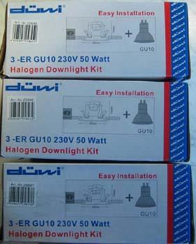 Recessed luminaire sets with halogen lamp