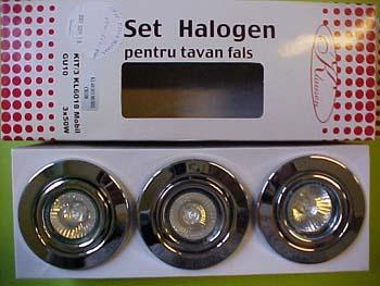 Recessed luminaire set with halogen lamp