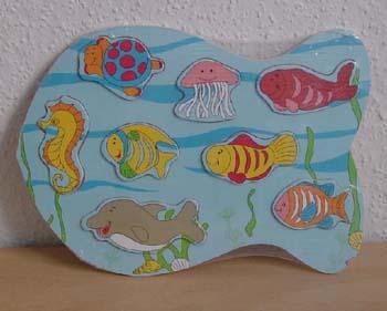 Underwater wooden puzzle