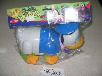 A pull-along toy in a shape of Donald Duck