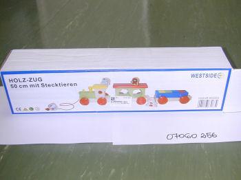 Wooden toy - wooden train (50 cm) with slot-in animals