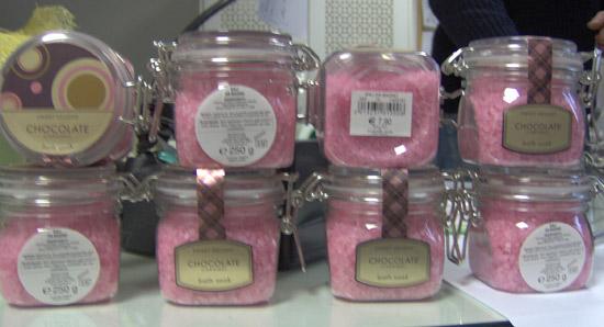 Cosmetics resembling various shaped chocolates in shape, colour, appearance, size and scent