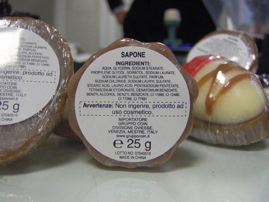 Cosmetics resembling various shaped chocolates in shape, colour, appearance, size and scent
