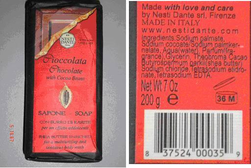 Cosmetics - Soap in the form of a bar of chocolate