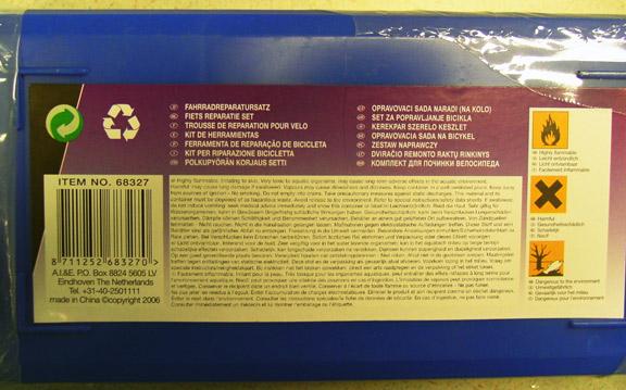 Rubber solution in bicycle repair kit