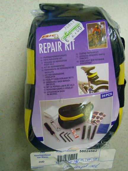 Rubber solution in bicycle repair kit.