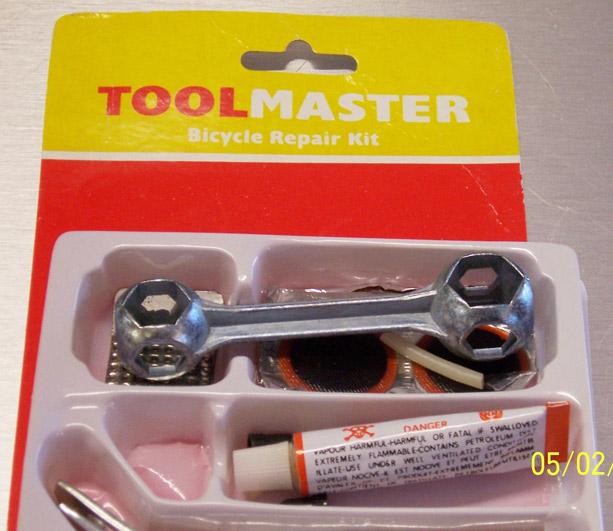 Rubber solution in a bicycle repair kit