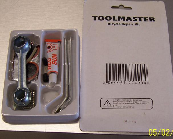 Rubber solution in a bicycle repair kit