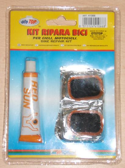 Rubber solution in bicycle repair kit