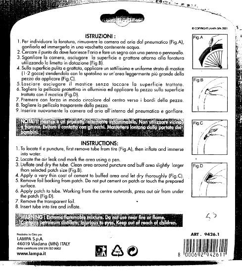 Rubber solution in bicycle repair kit