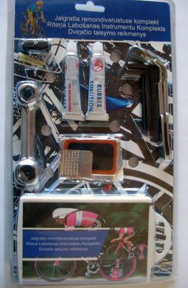 Rubber solution in bicycle repair kit.