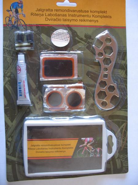 Rubber solution in bicycle repair kit.