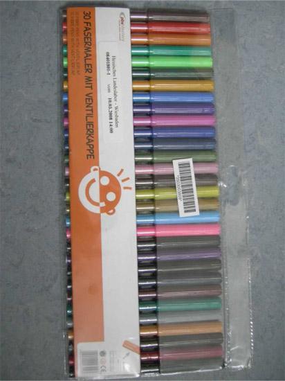 Felt-tip pens - 30 fibre-tip pens with ventilated cap