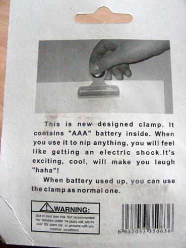 Joke items - clamp