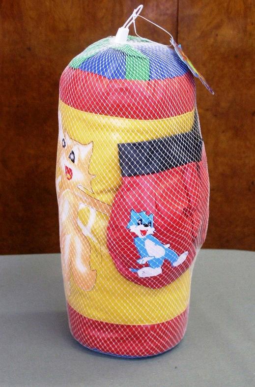 Boxing bag with gloves