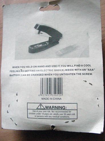 Joke item – shock stapler