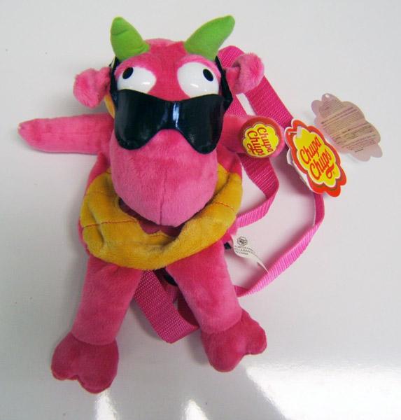 Teddy rucksack containing "Chupa-chups" lollipops