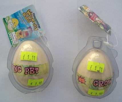 Expanding toys – 1. Dinoinvasion Growing Pet;2. Wizardly Egg Growing Pet