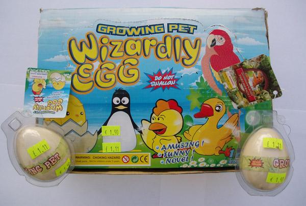Expanding toys – 1. Dinoinvasion Growing Pet;2. Wizardly Egg Growing Pet