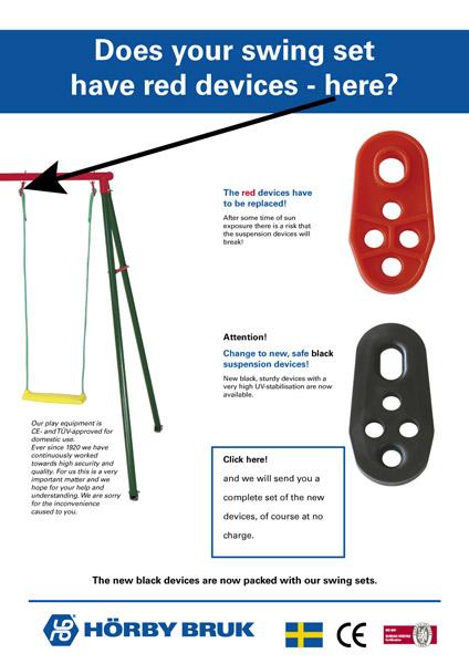 Swing - Suspension couplings on swing set