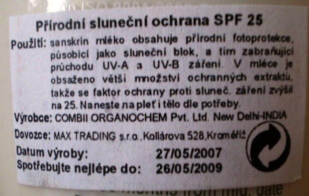 Sunscreen milk