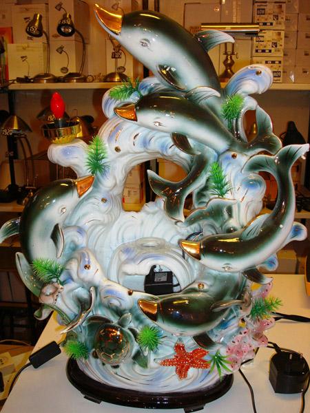 Decorative lamps in the shape of dolphins