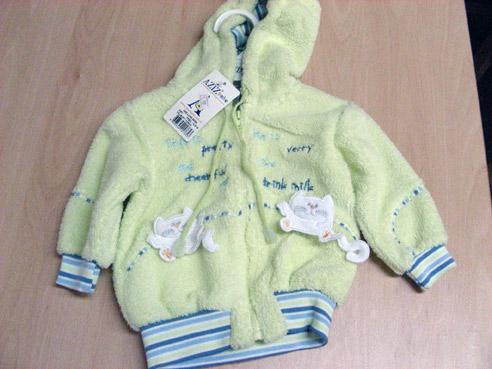 Children's jacket with a hood and baby's jumpsuit